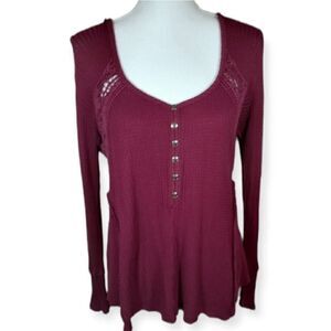 HAUTE PROJECT PLUM BOHO-INSPIRED LONG SLEEVE SHIRT SZ.M EUC